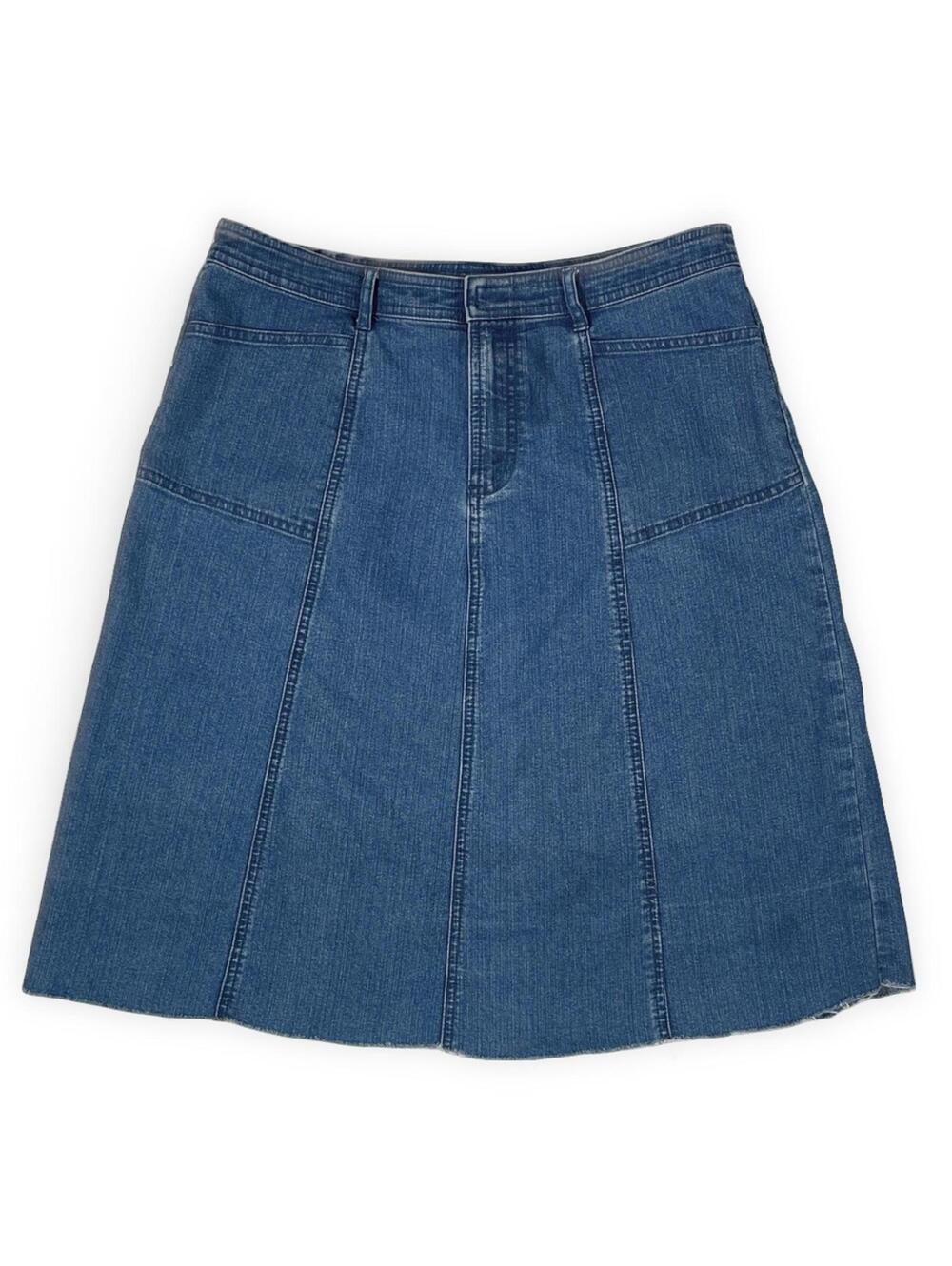 Blue Denim Paneled Jeans skirt